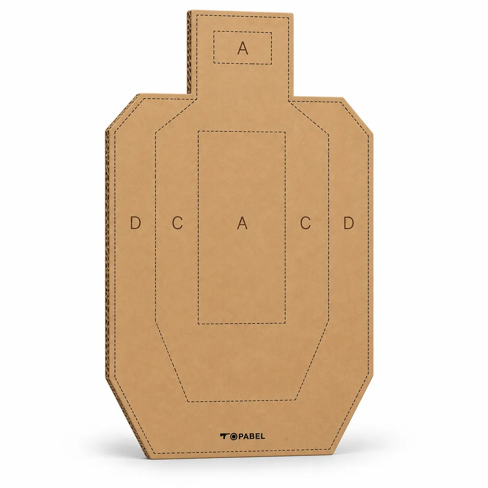 Full Size Economy Water-Resistant USPSA-Style Corrugated Cardboard Silhouette Target