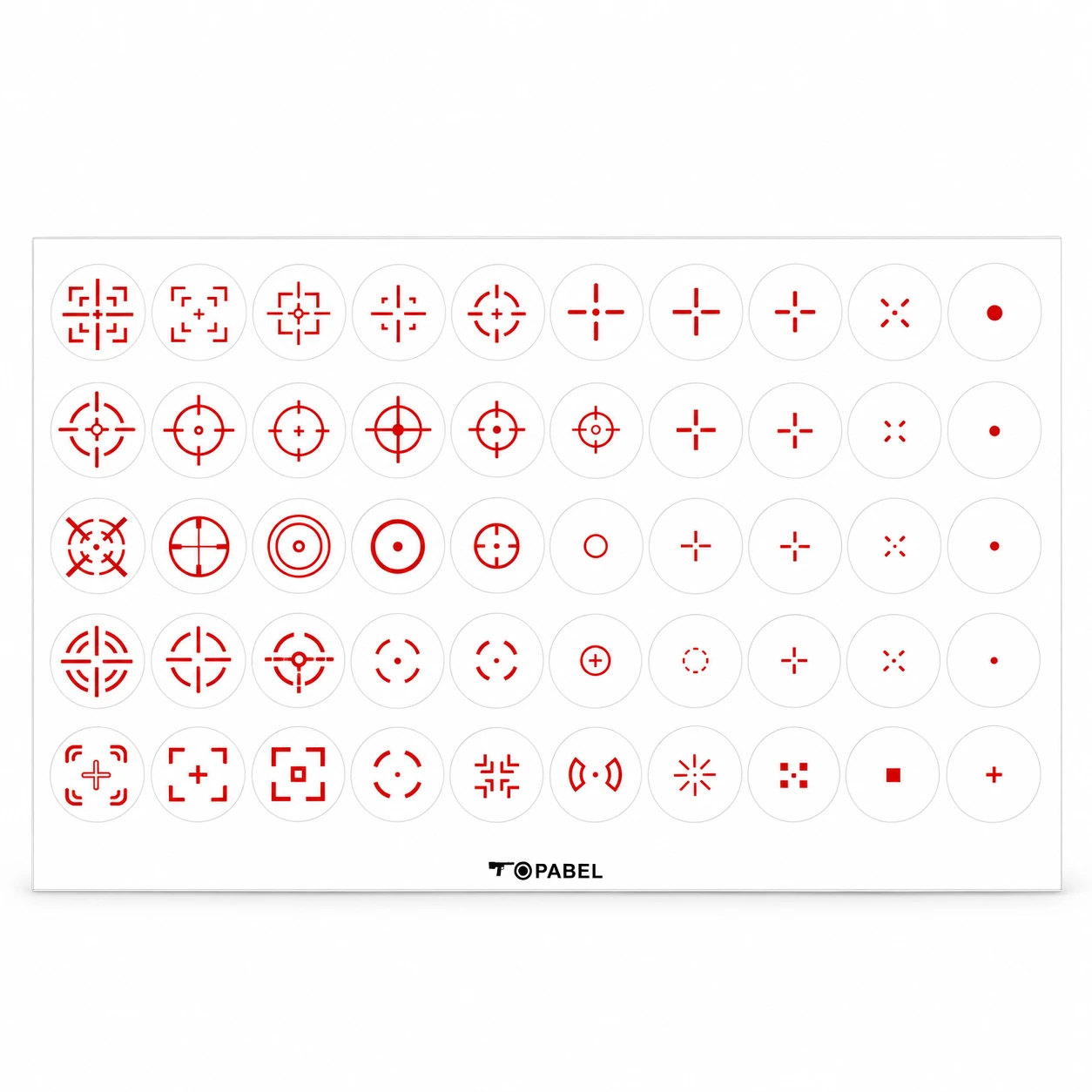 Custom Printed Gaming Crosshair Decals - Clear Vinyl Red Reticles, 50 per Carrier