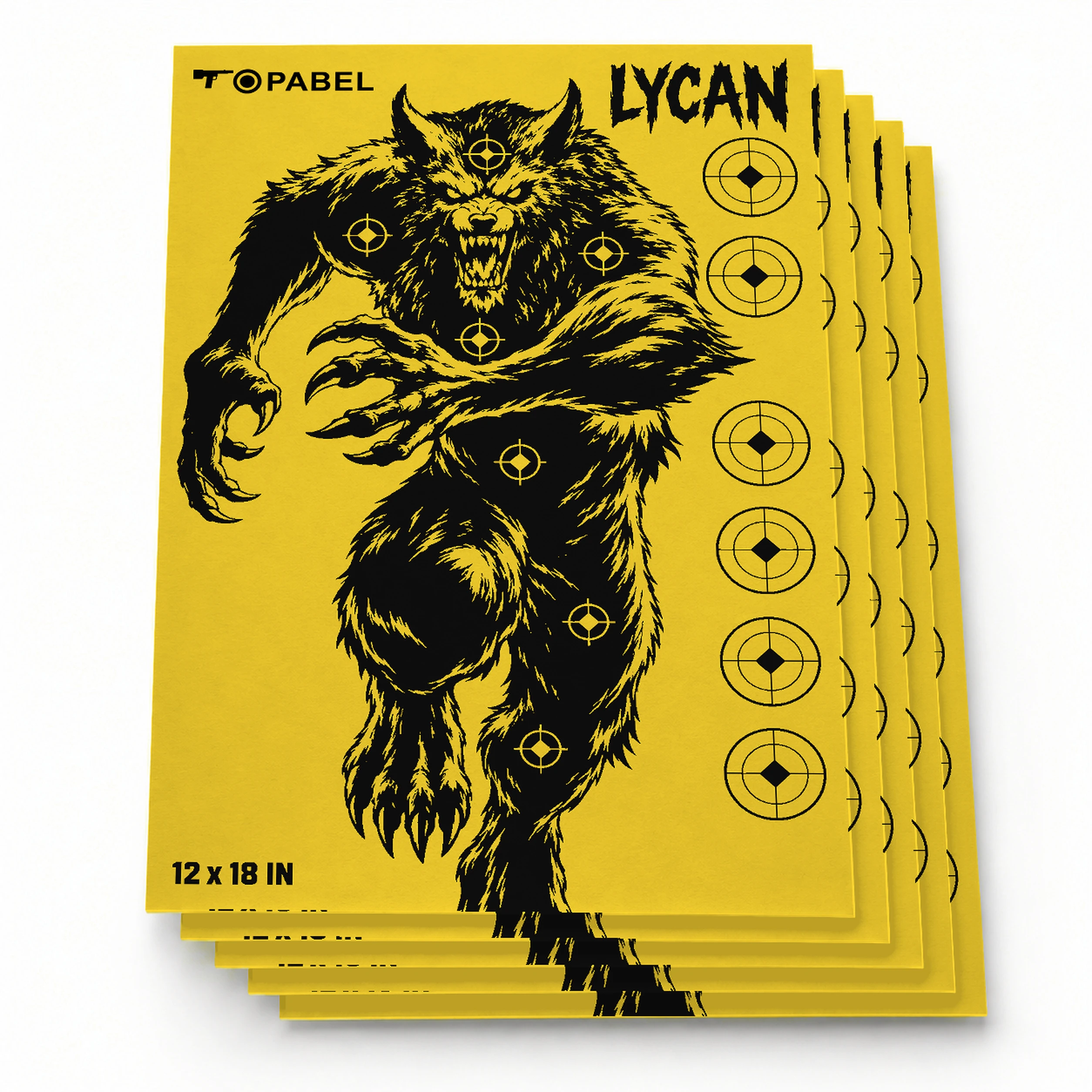 Werewolf Paper Shooting Targets, 12 x 18 Inch, with Custom Artwork Printing