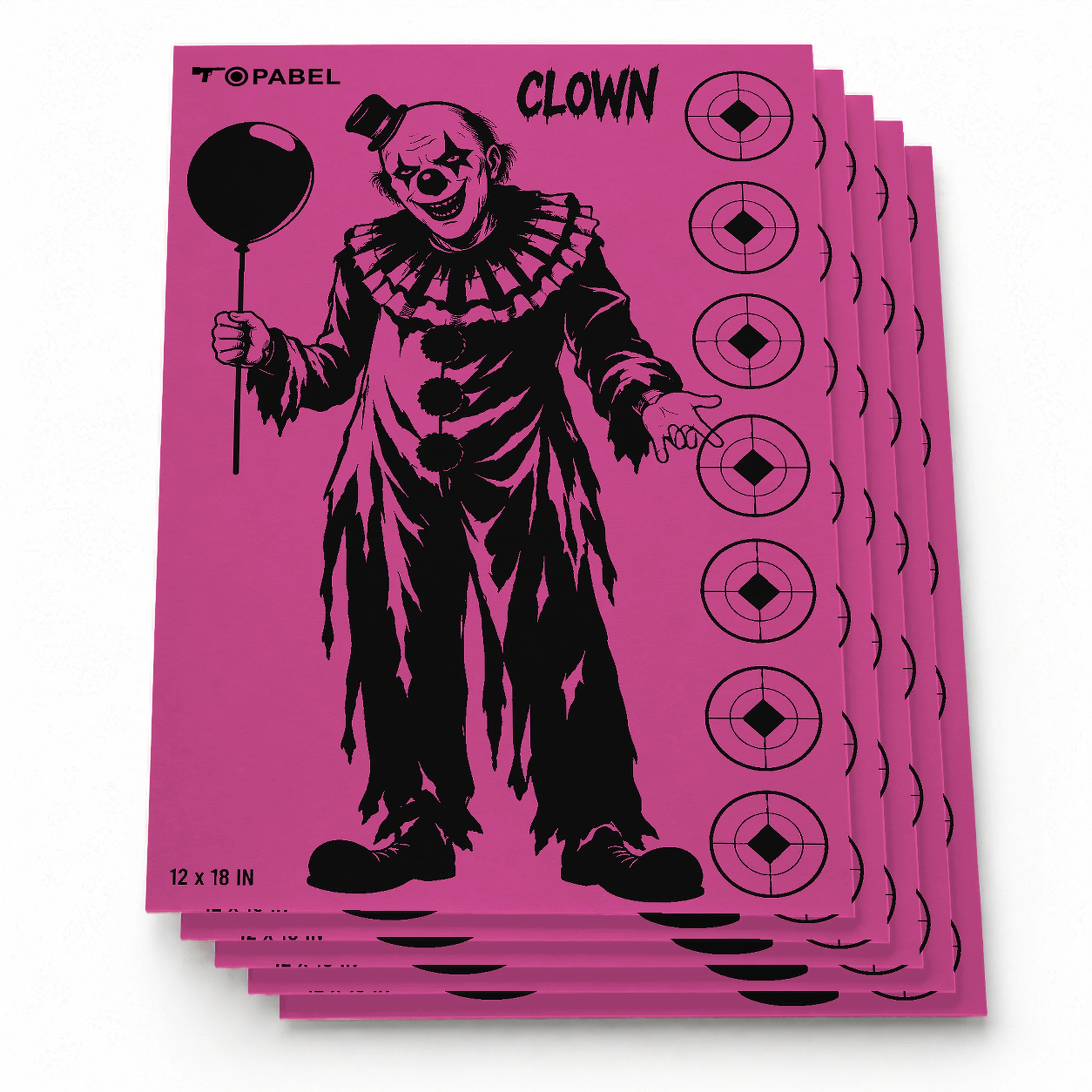 12 x 18 Inch Clown Paper Targets for Custom-Branded Range Practice
