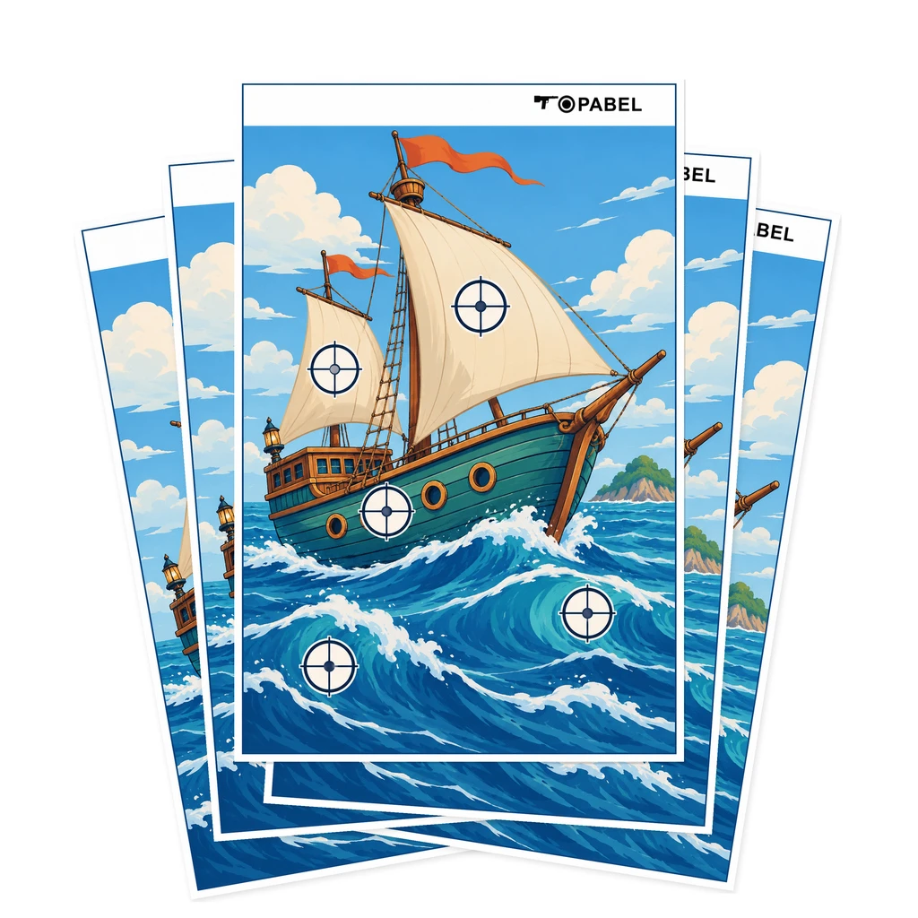 Pirate Ship Paper Shooting Targets for OEM Print Orders, 23 x 35 Inch