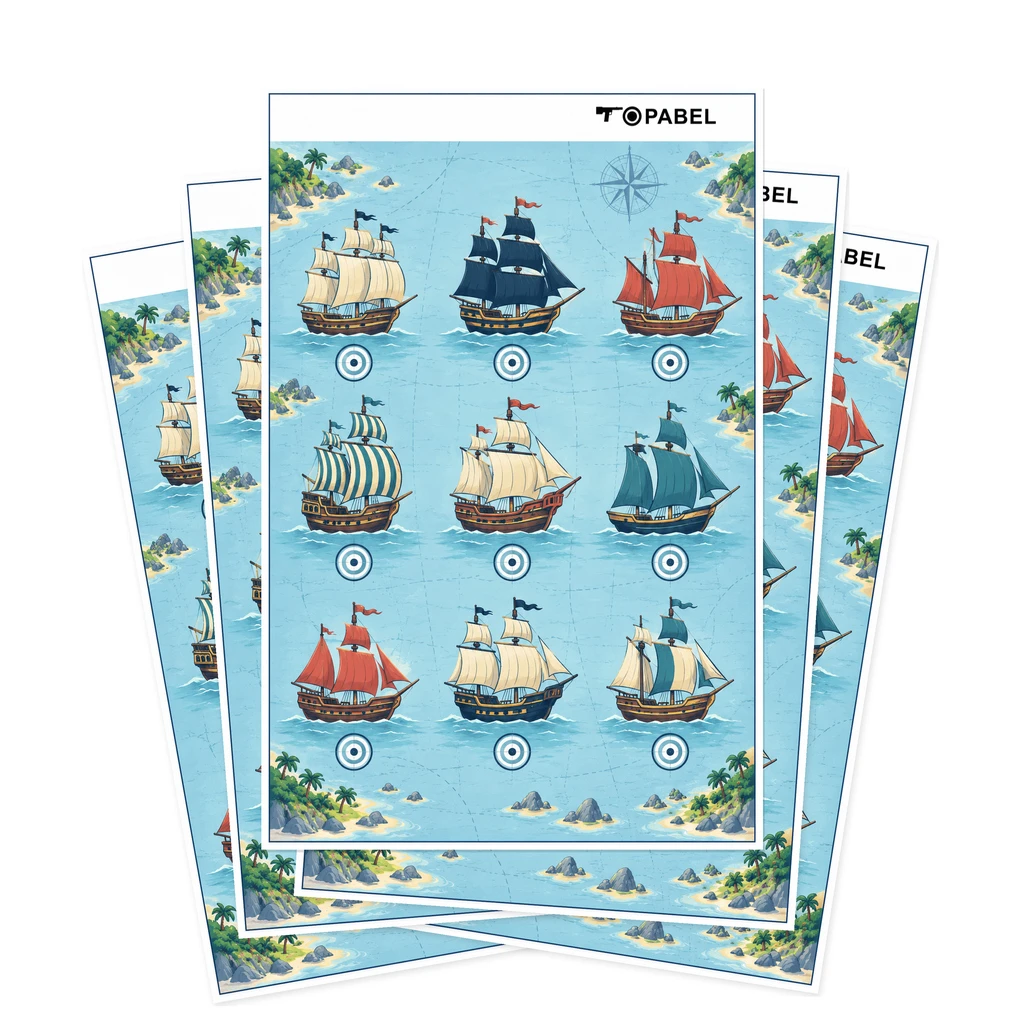 Pirate Fleet Shooting Targets on 23 x 35 Inch Paper with Custom Artwork
