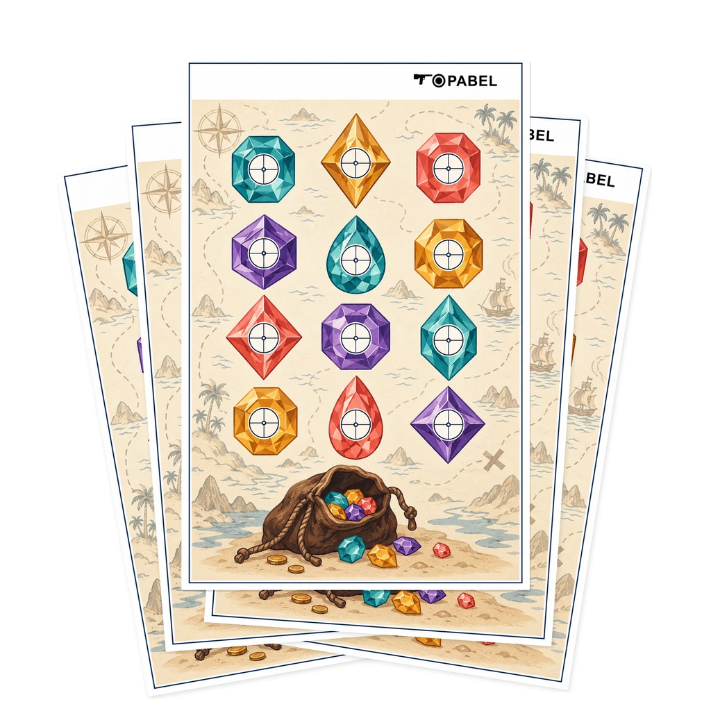 Treasure Gem Paper Shooting Targets, 23 x 35 Inch, for Custom Logo Printing