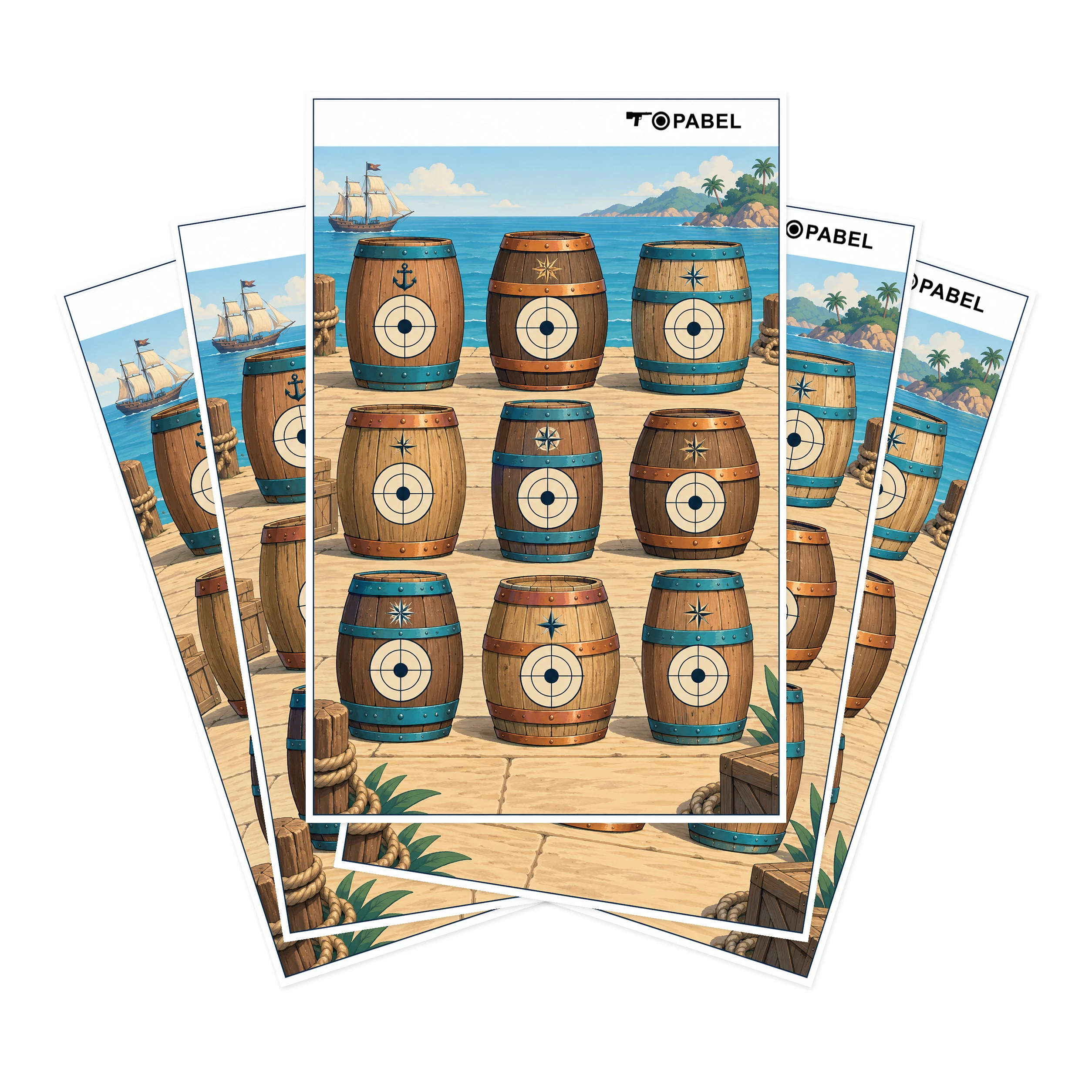 Pirate Barrel Paper Targets for Custom-Branded Shooting Practice, 23 x 35 Inch