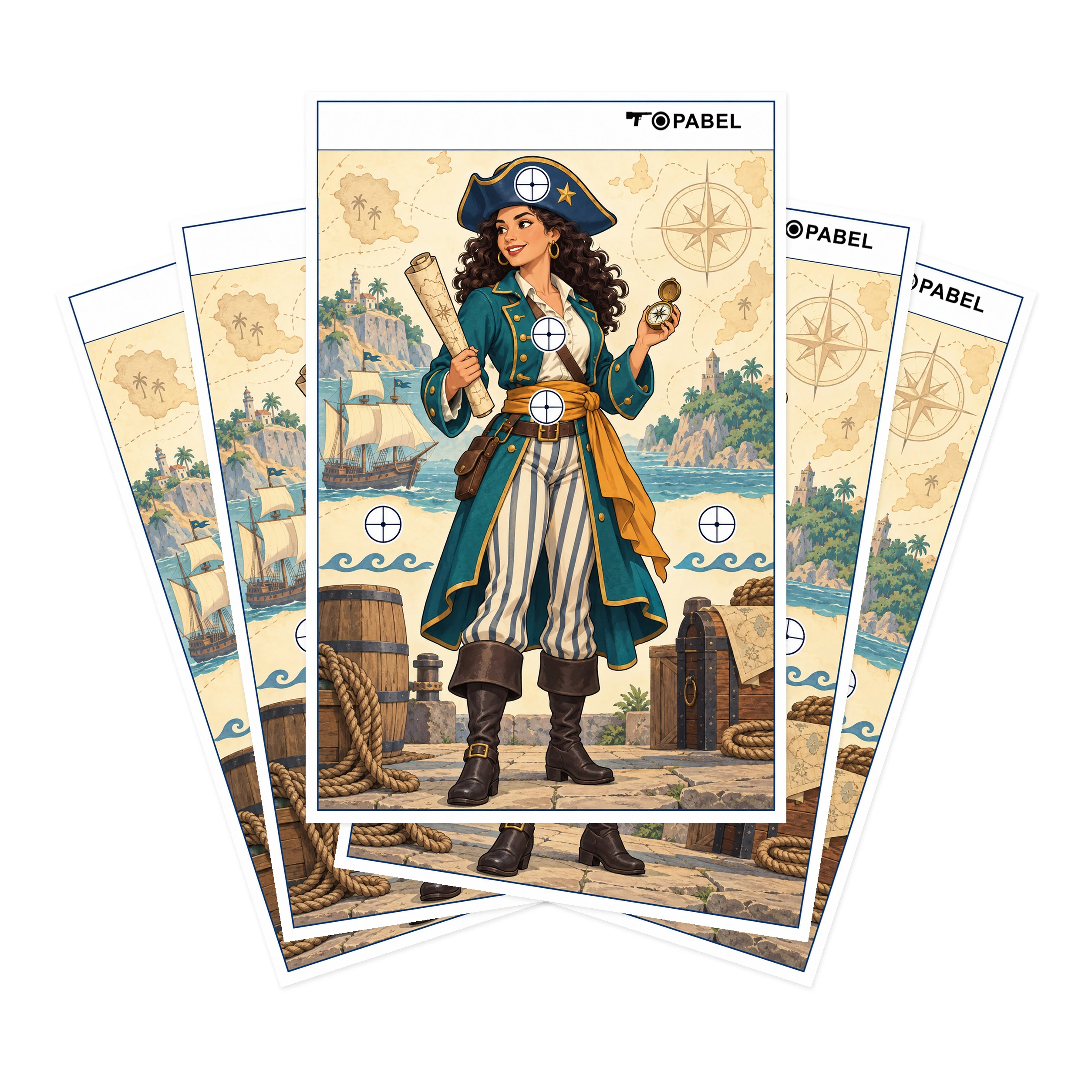 23 x 35 Inch Pirate Captain Shooting Targets with Custom Graphic Printing