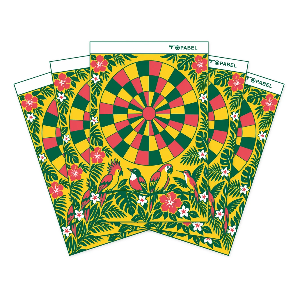 Tropical Bullseye Shooting Targets with Custom Logo, 23 x 35 Inch Paper