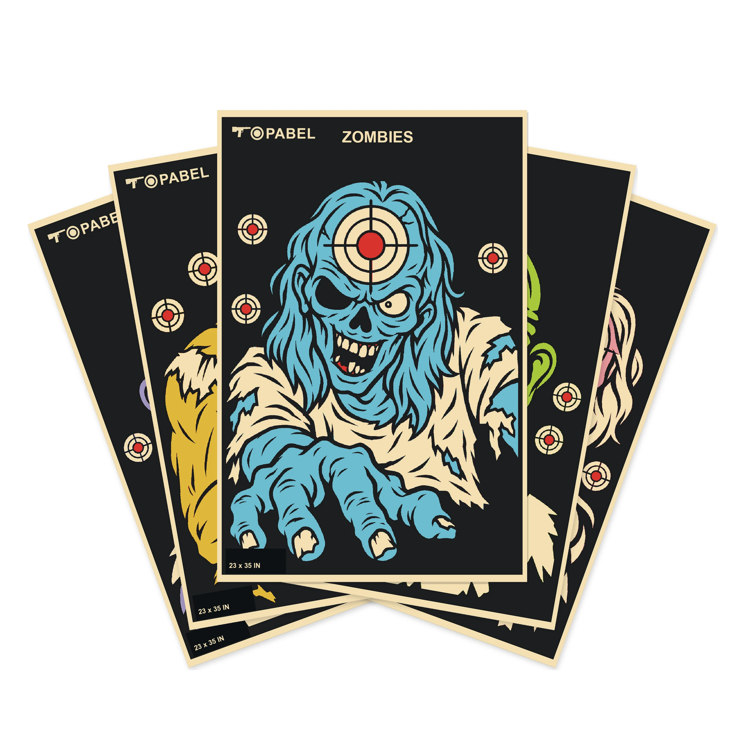 Zombie Paper Targets for OEM/ODM Projects - Five Designs, 23 x 35 Inch Sheets