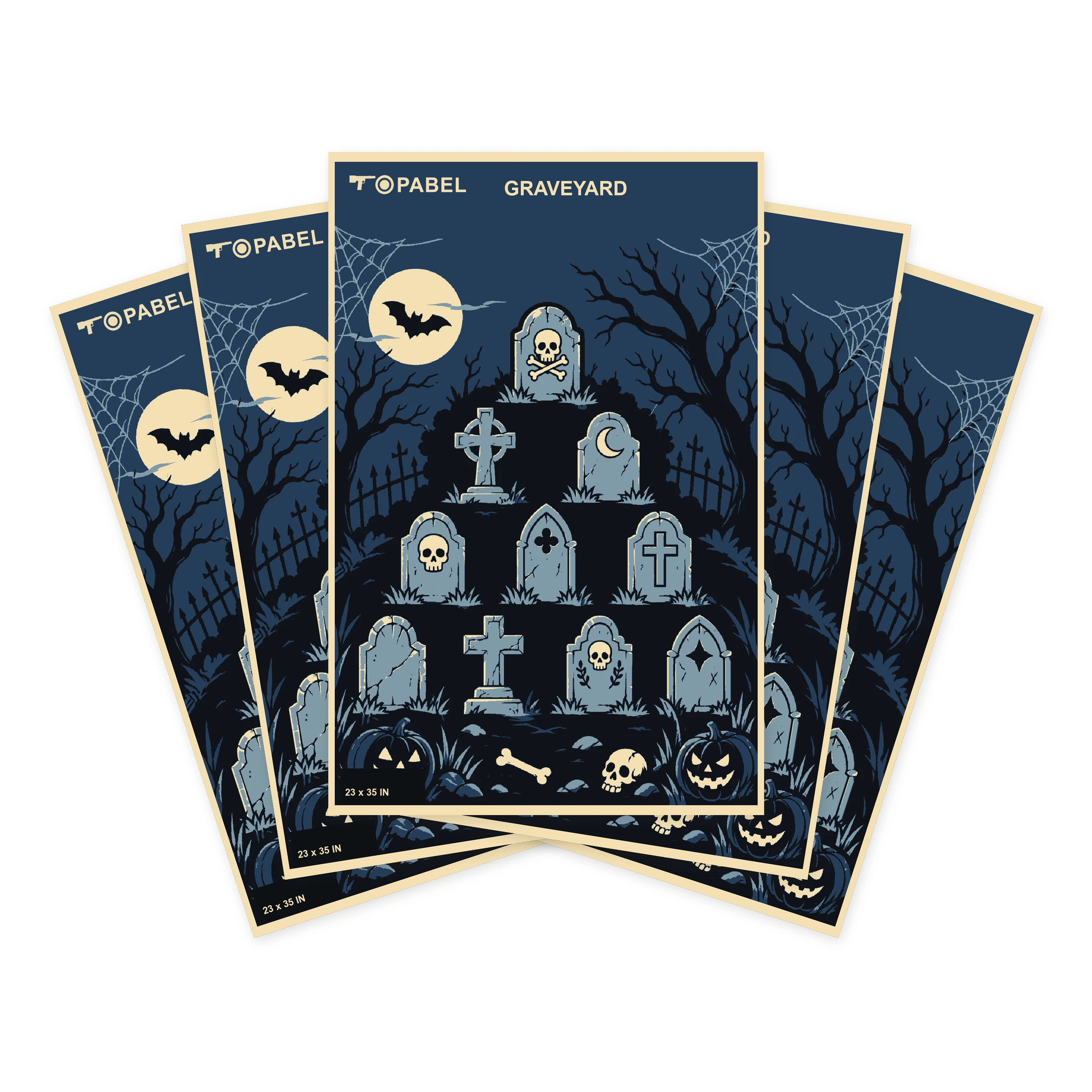 Graveyard Paper Targets, 23 x 35 Inch - Custom Printed Halloween Designs