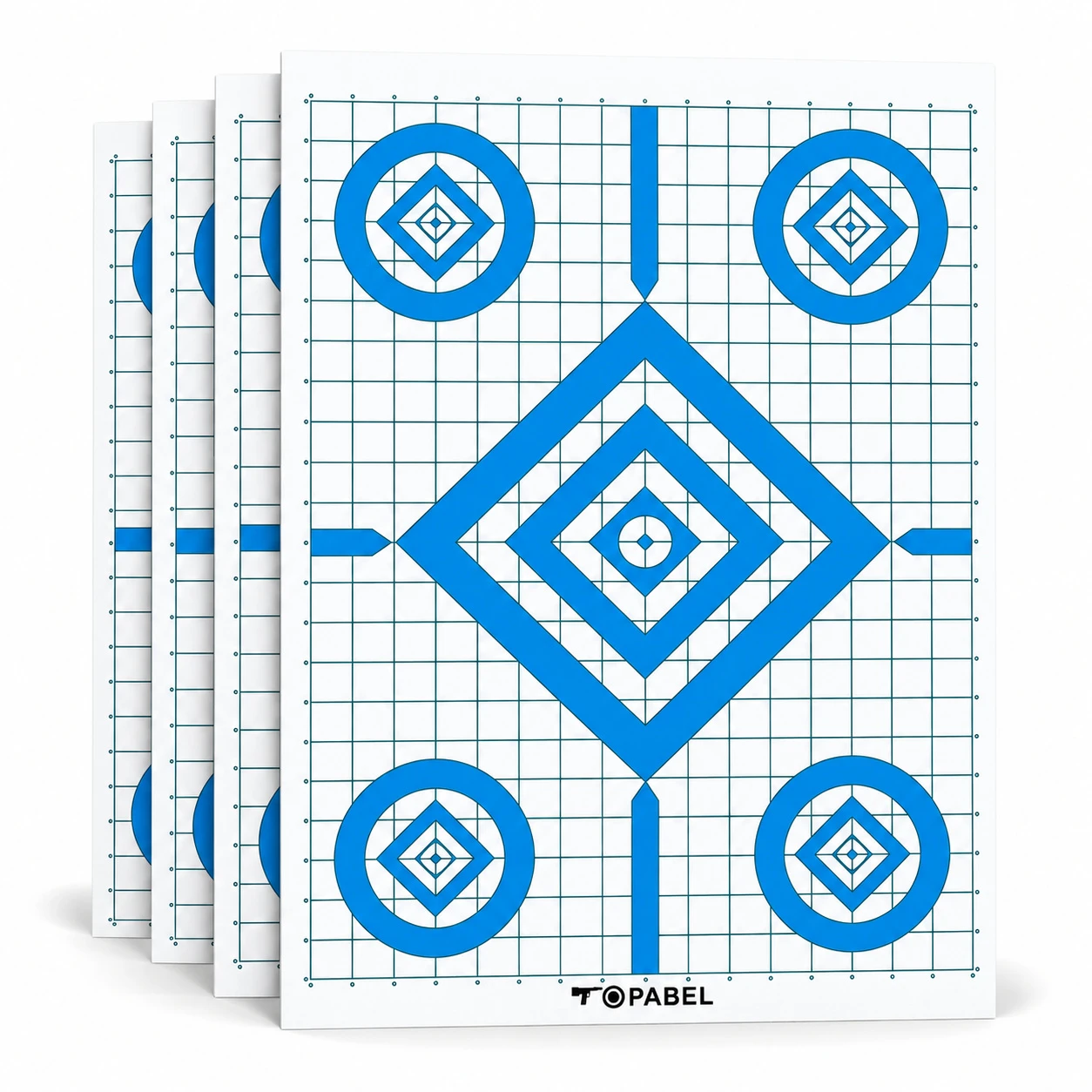 Blue Paper Shooting Targets for Sight-In Practice, 17 x 25 Inch, with Custom Printing
