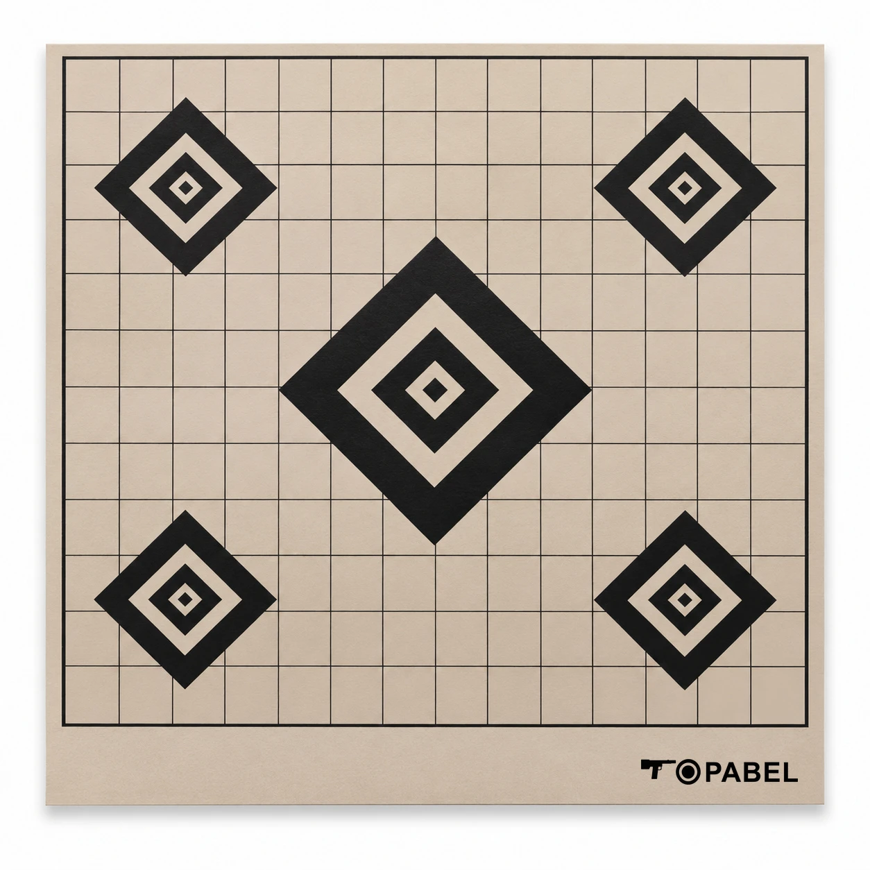 10 × 10 Inch Thermal Targets with Five Diamond Bullseyes – Peel & Stick, 5 Targets & Cardboard Backers