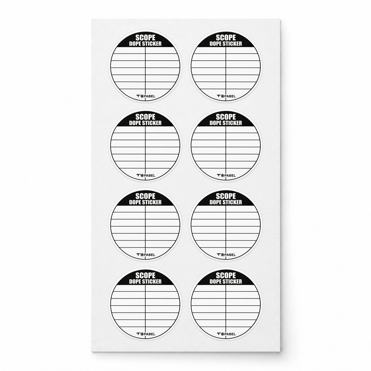 Custom Printed Writable Scope DOPE Labels - Removable Self-Adhesive 1.5 Inch Stickers