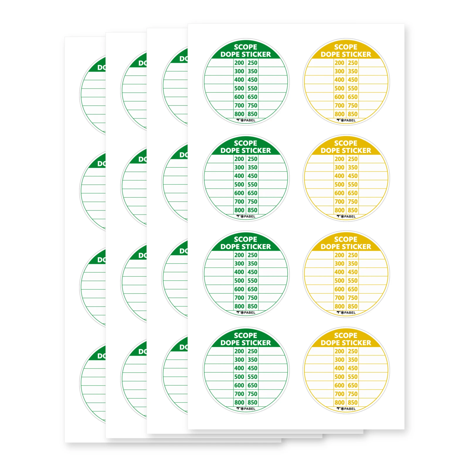 1.5 Inch Ballistic Data Stickers for Scopes with Custom Logo Printing
