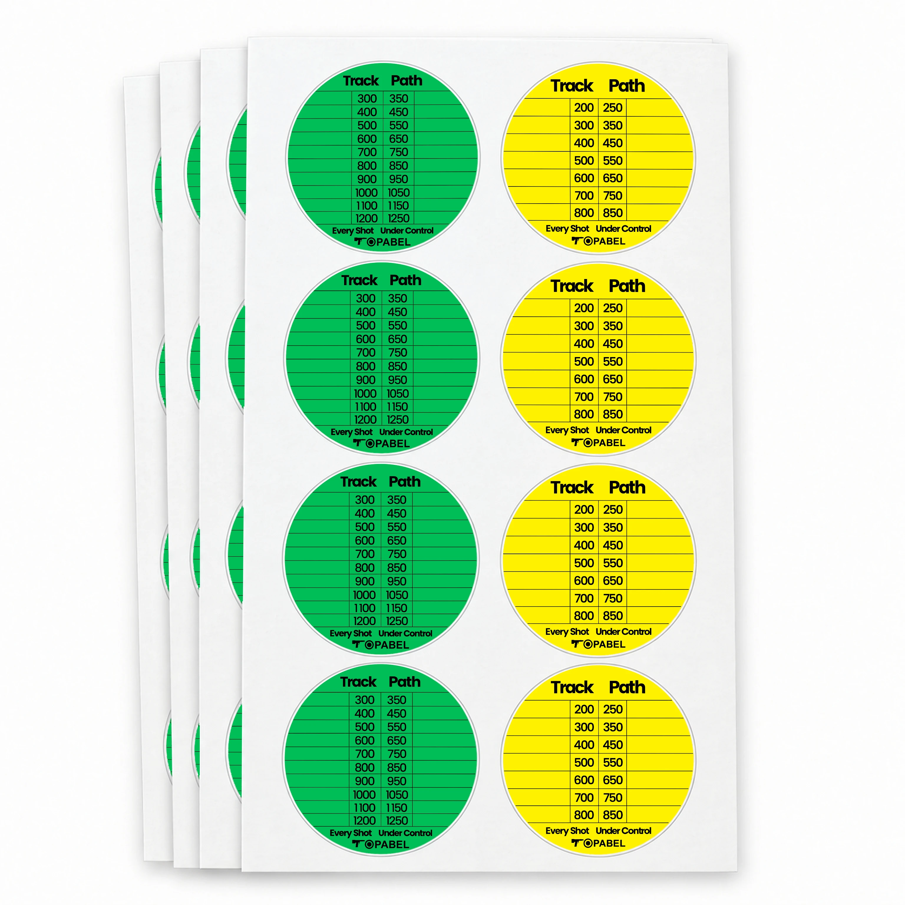 Custom Scope DOPE Stickers for Range Training, 1.5 x 1.5 Inch