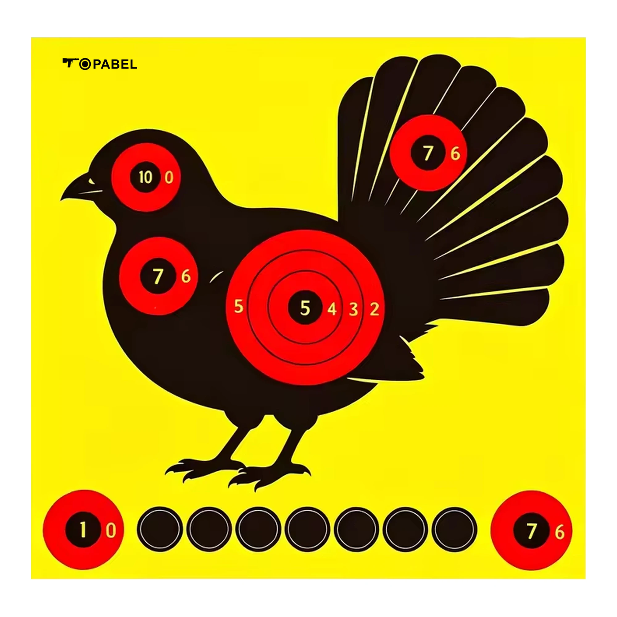 8 Inch Grouse Silhouette Splatter Target Stickers for OEM Range Programs