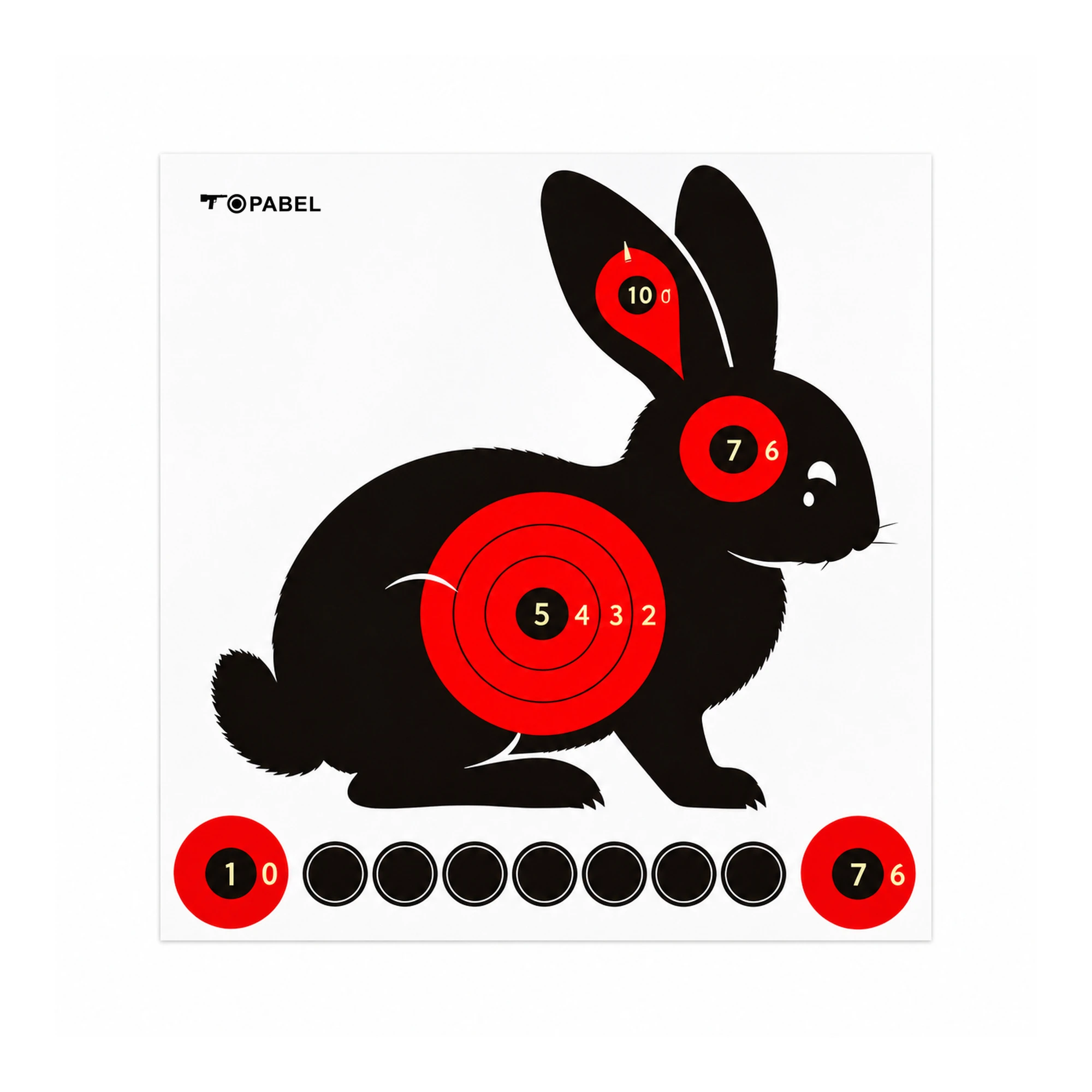 Rabbit Splatter Target Stickers, 8 Inch with Repair Circles - Customizable Orders