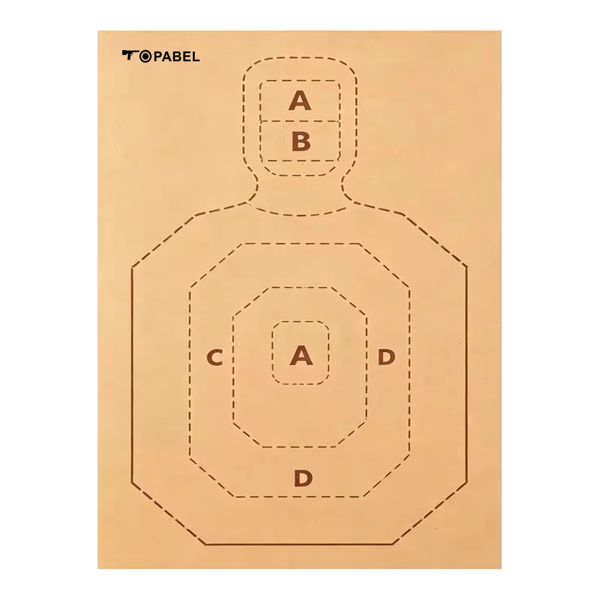 A/B/C/D Silhouette Paper Targets for OEM Supply Projects, 18 x 24 Inch