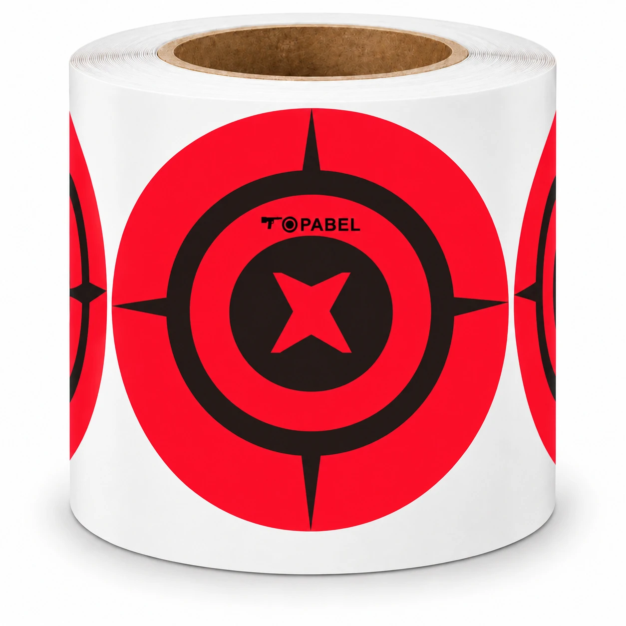 Fluorescent Red Bullseye Stickers for Shooting Practice, 3 Inch Custom Labels