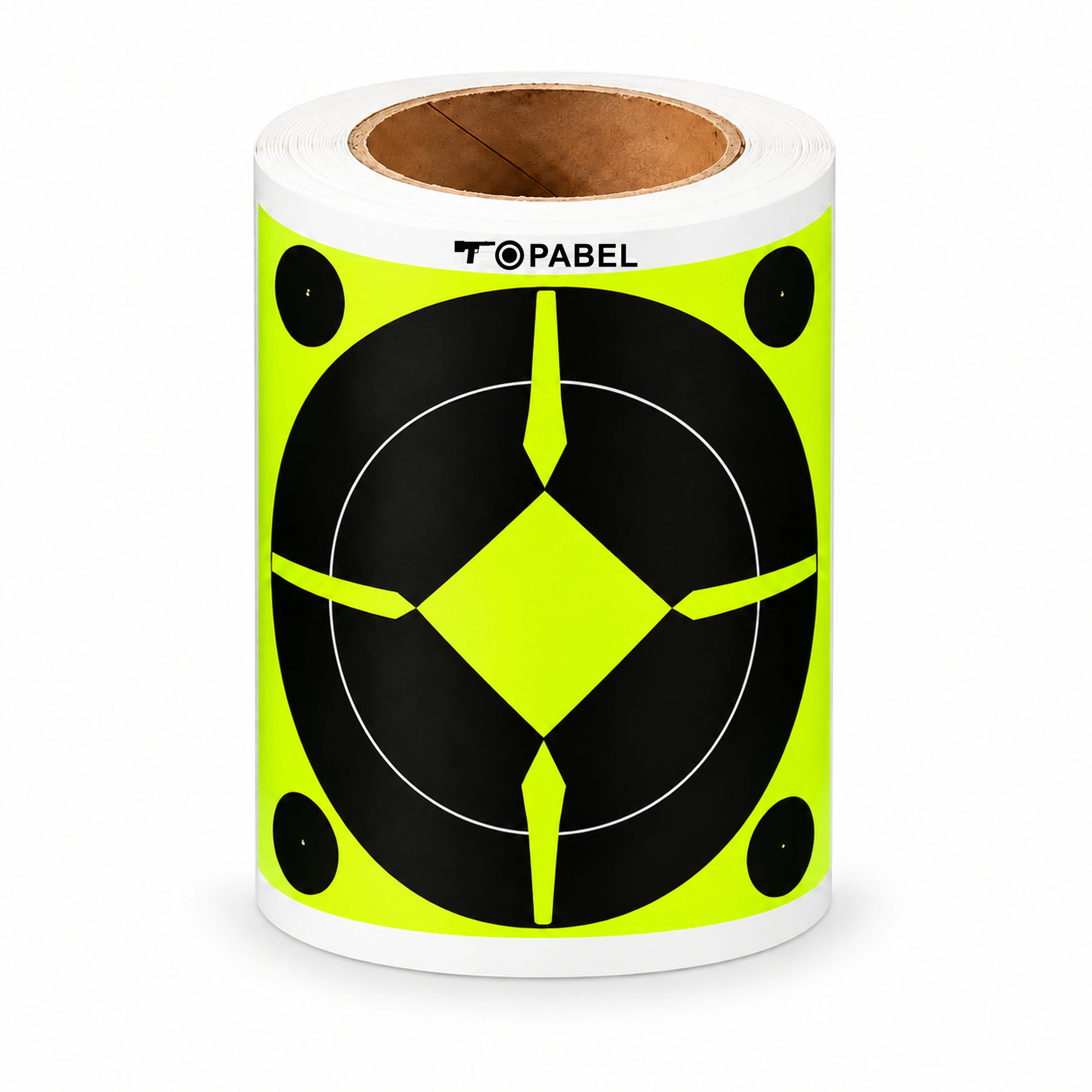 Diamond-Center Reactive Target Stickers for OEM/ODM Projects, 3 Inch Rolls