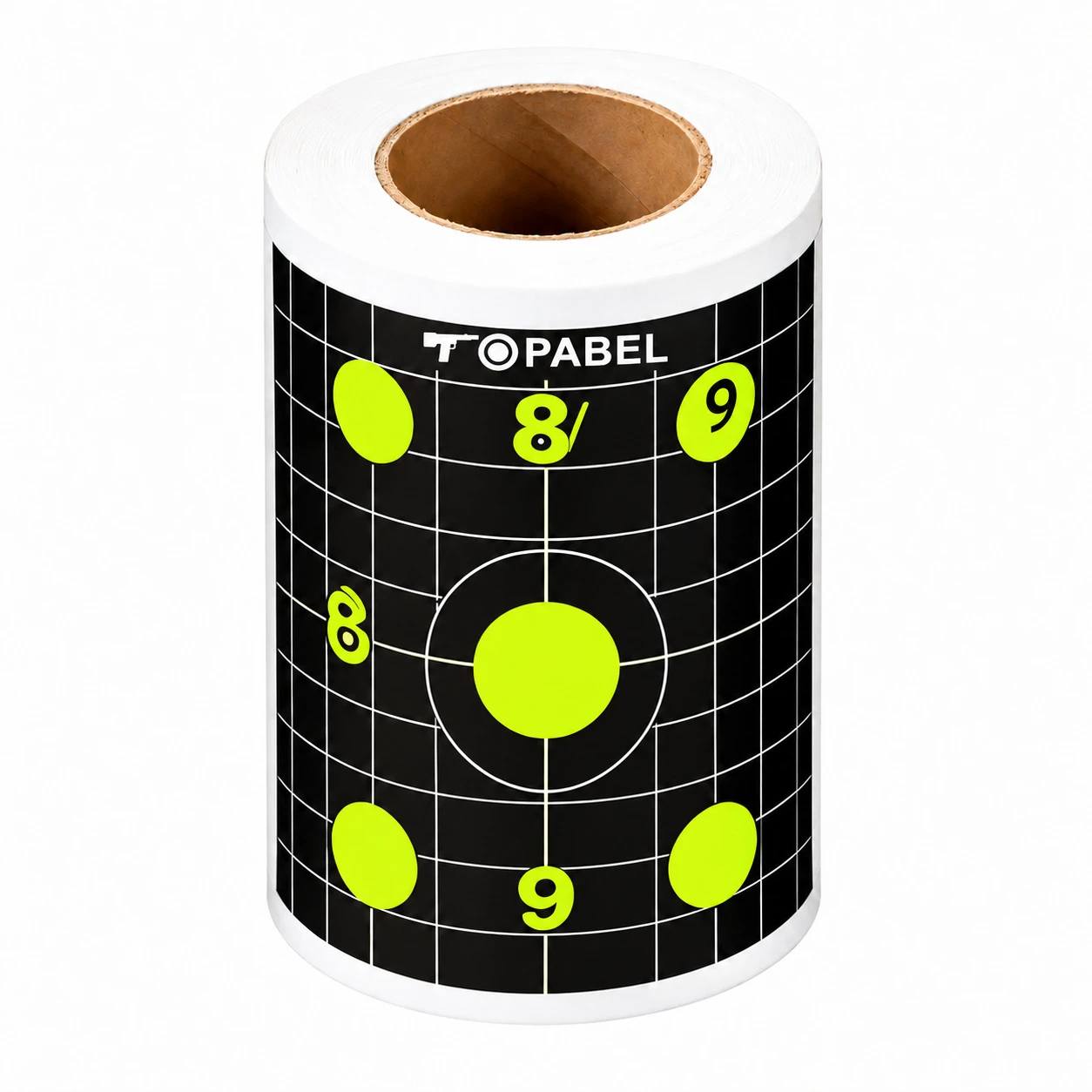 Customizable Numbered Black Grid Splatter Target Stickers, 3 Inch Roll Format