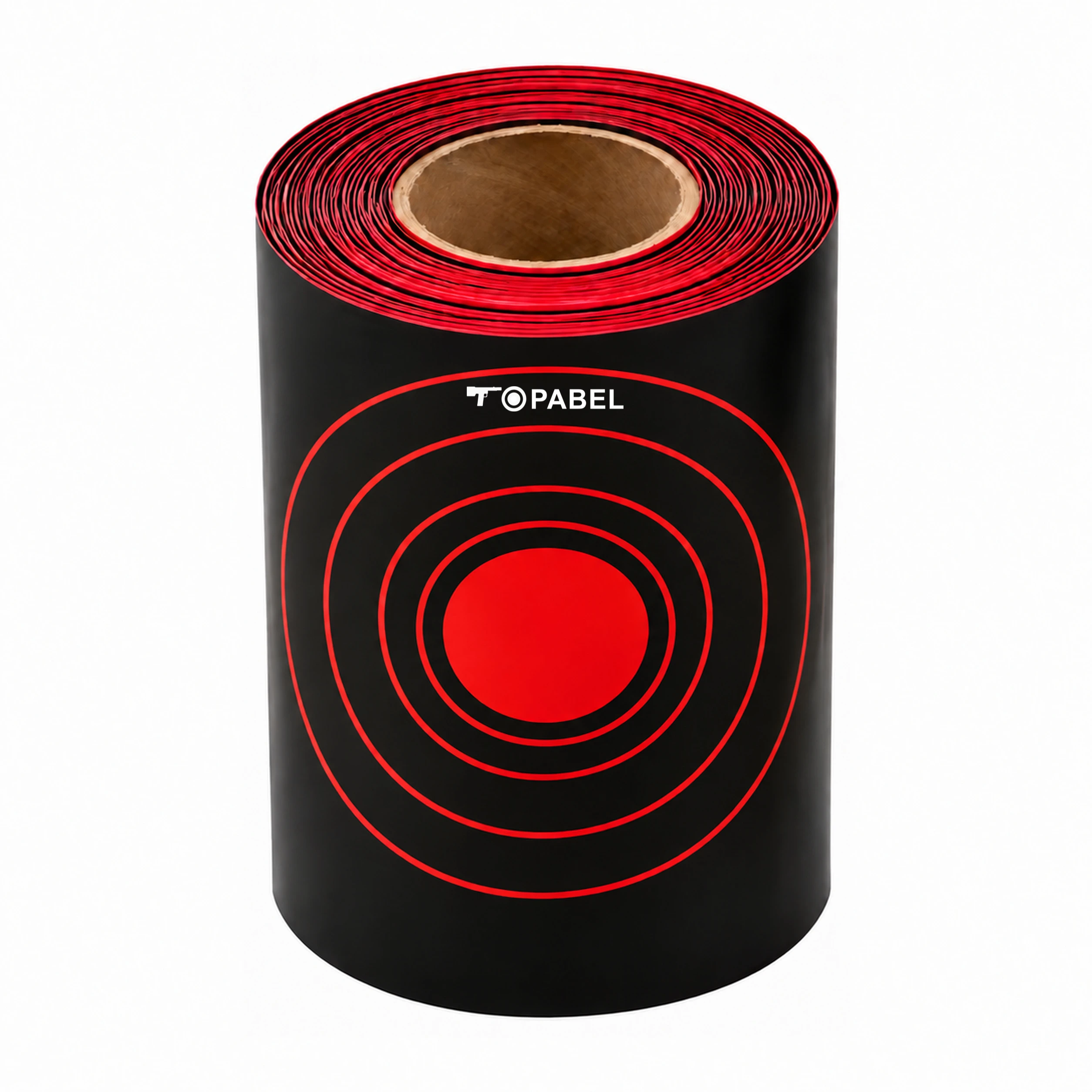 Black and Red Bullseye Splatter Stickers for OEM Projects, 3 Inch, 125 per Roll