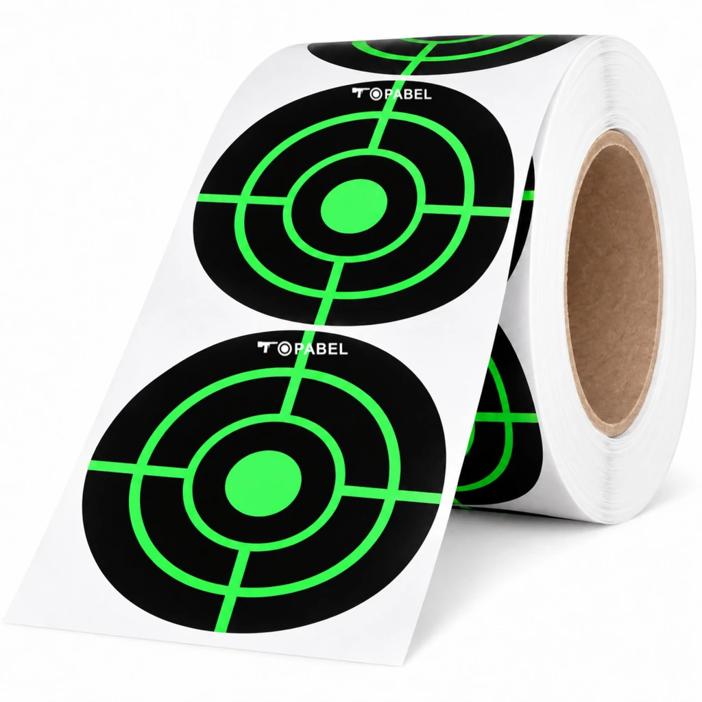 4 Inch Reactive Paper Target Rolls, 100 Stickers with Custom Logo