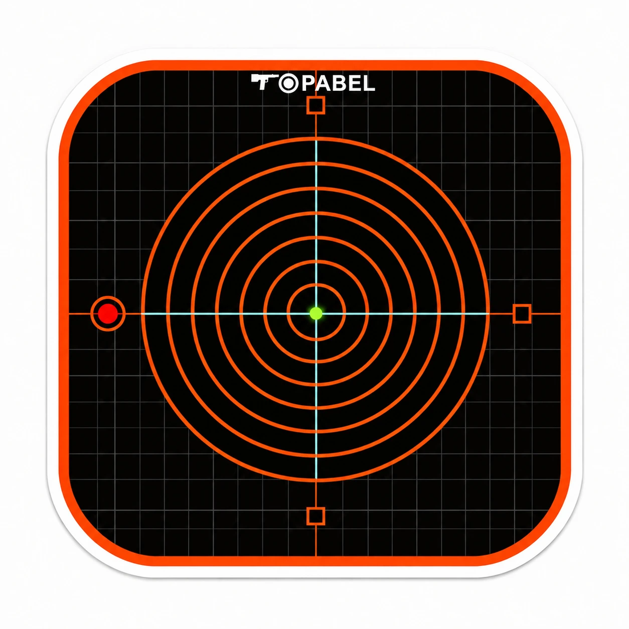 Orange Grid Crosshair Splatter Paper Targets, 8 x 8 Inch, for Custom Range Orders