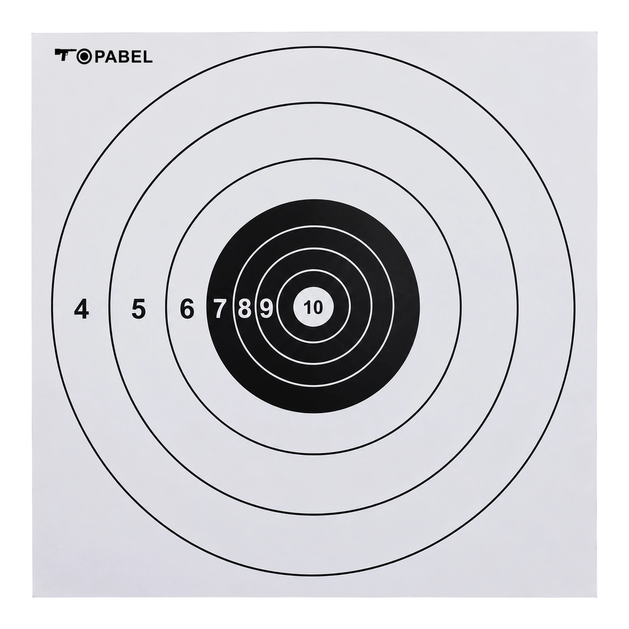 10 Inch Numbered Bullseye Paper Targets in Black and White for OEM Range Programs