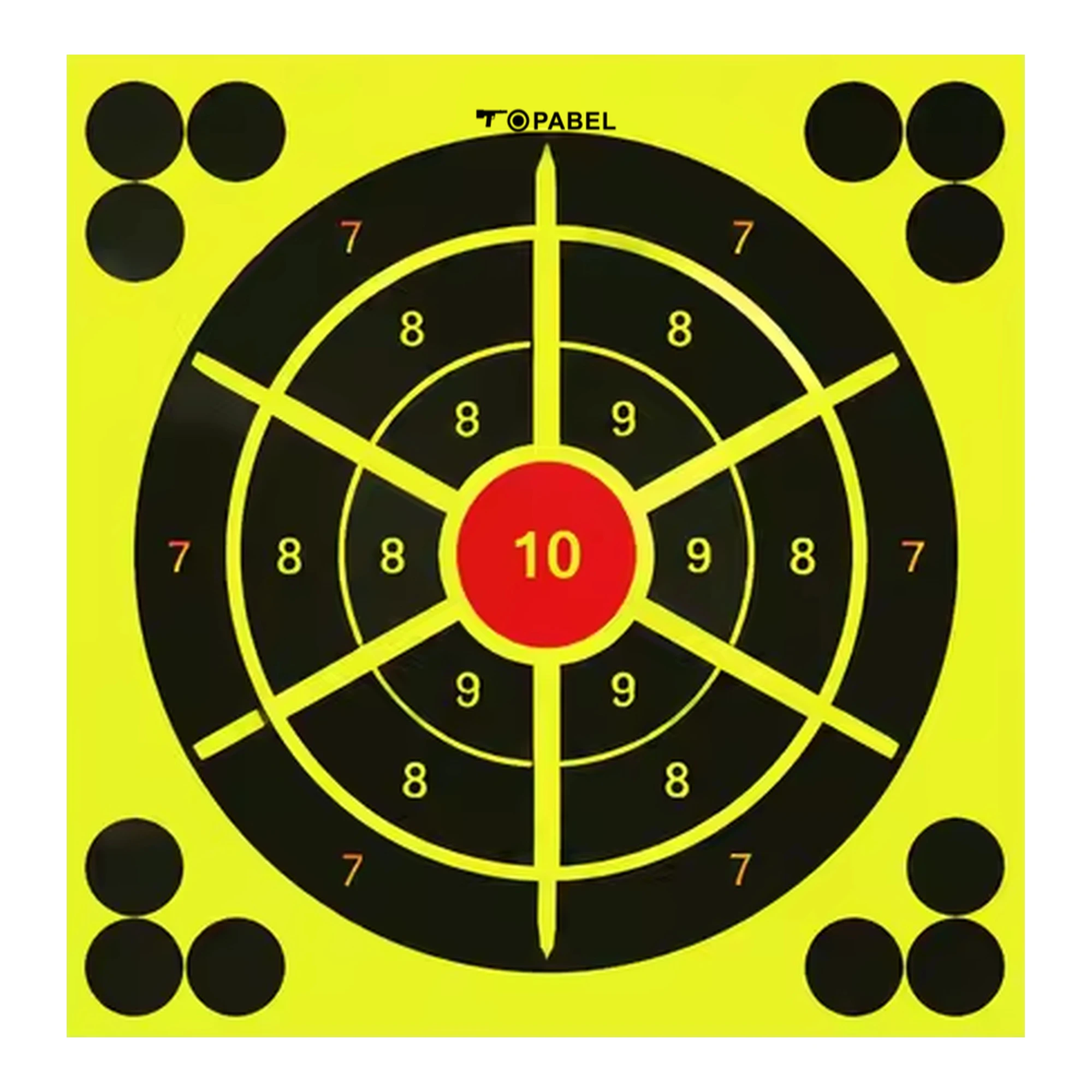 Radar Bullseye Splatter Target Stickers for OEM Projects, 12 x 12 Inch with Repair Patches