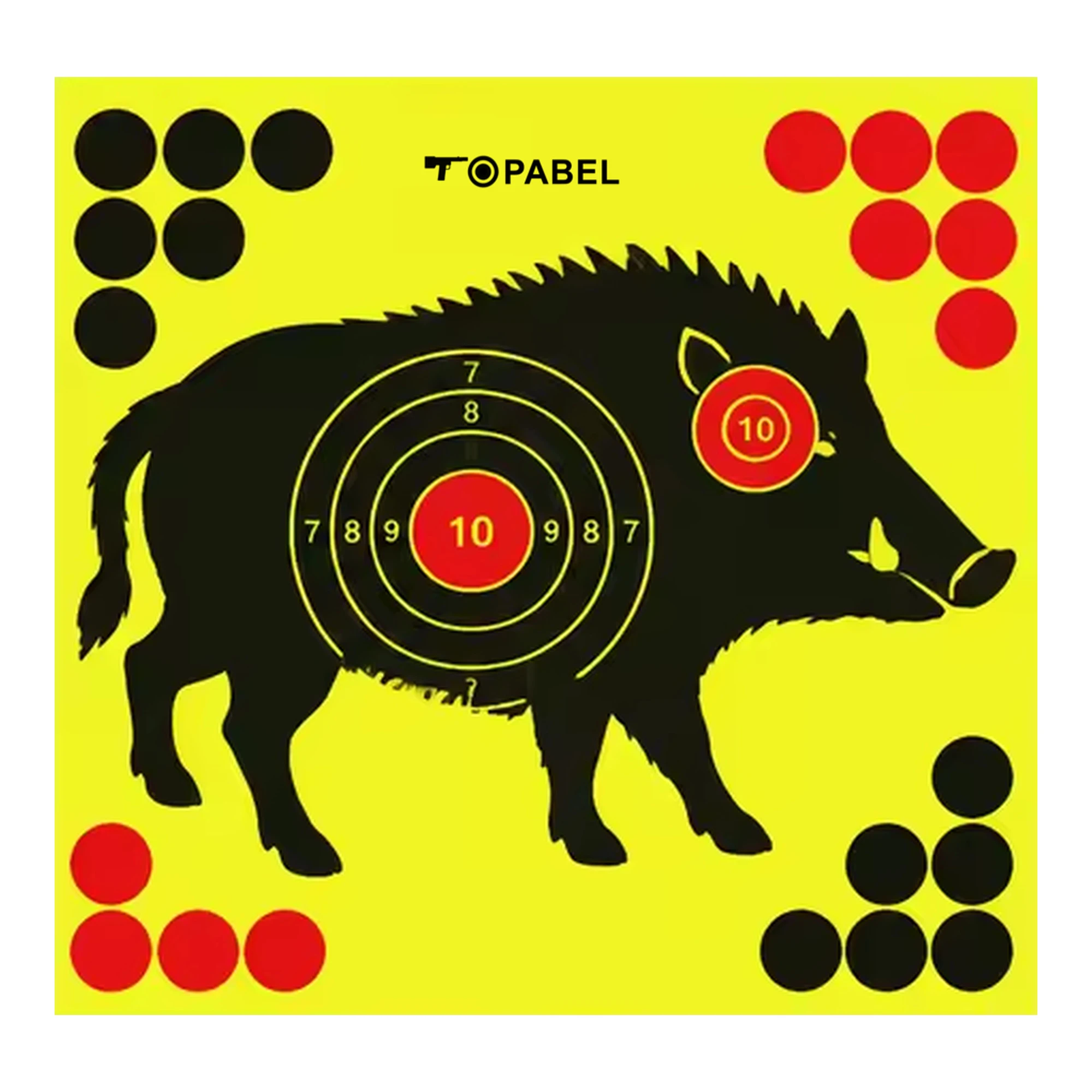 12 Inch Boar Silhouette Target Stickers with Numbered Aim Zones for Custom Projects
