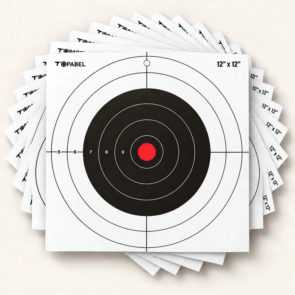 Topabel 12 × 12 in Red-Center Bullseye Paper Targets, 13 Targets
