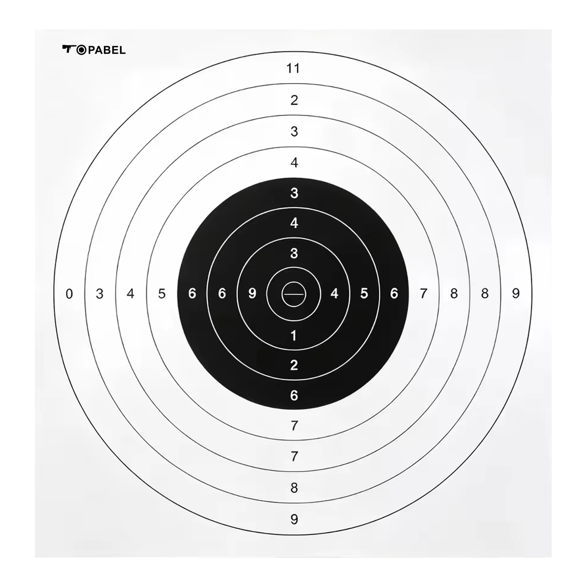 12英寸带编号环靶反应式纸靶，可定制靶场用品