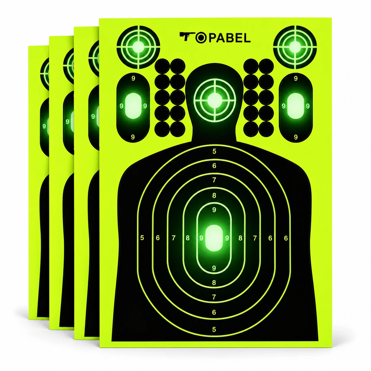 Custom Printed Silhouette Splatter Target Stickers with Repair Pasters, 12 x 18 Inch