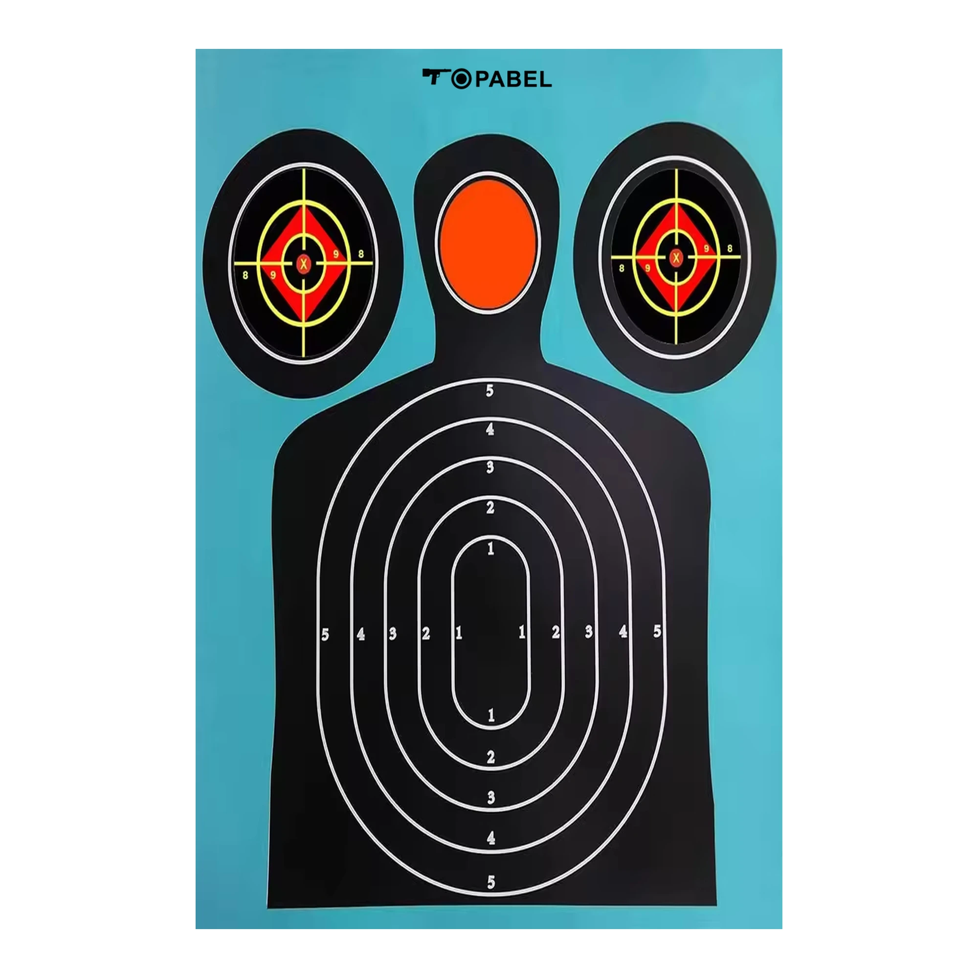 Blue Three-Point Silhouette Target Stickers, 12 x 18 Inch, for Custom Range Projects
