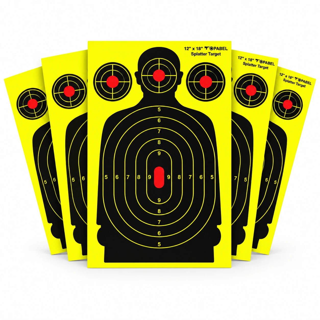Yellow Silhouette Splatter Paper Targets - 12 x 18 Inch Custom Printing