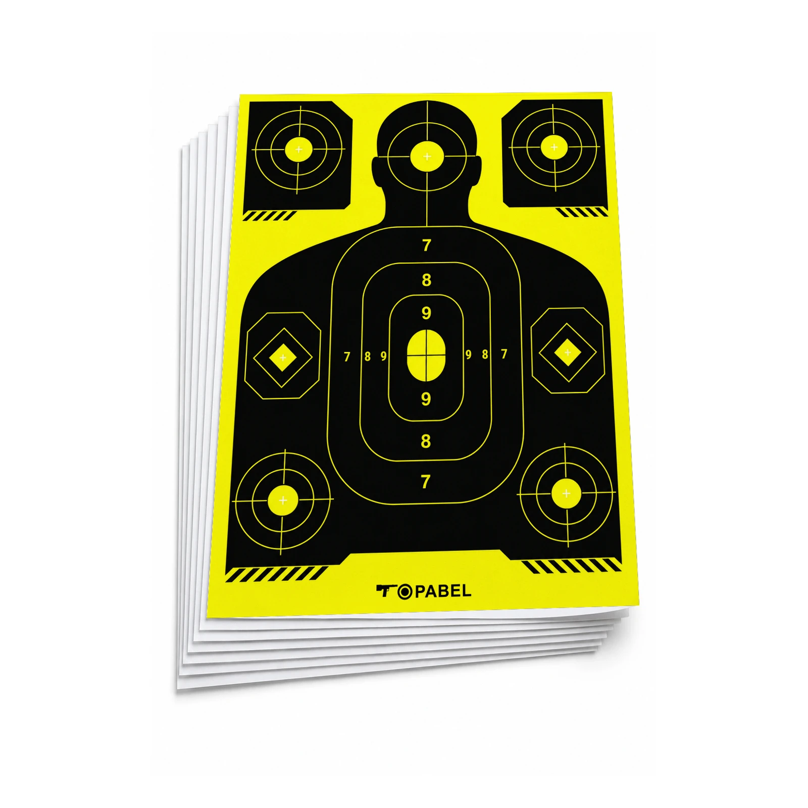 Eight-Zone Reactive Silhouette Paper Targets for OEM Orders, 18 x 24 Inch, 50 Sheets